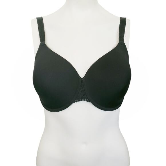 Wacoal Other - Wacoal black floral lace French Garden seamless underwire t-shirt bra Size 34DDD